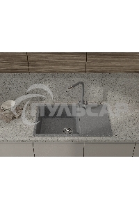 Мойка GranFest Urban 678L темно-серый, 1-чаша+крыло 780*490мм, монтаж: врезной, материал: кварц