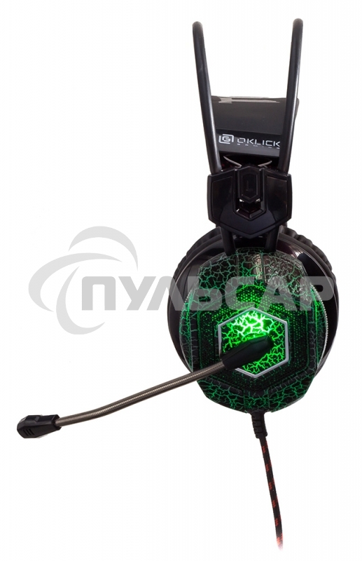 Наушники с микрофоном Oklick HS-L500G черный 2.2м мониторы оголовье