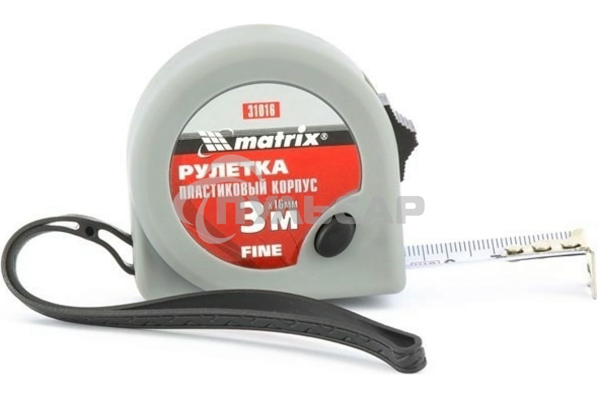 Рулетка Matrix Fine, 3 м х 16 мм, пластиковый корпус