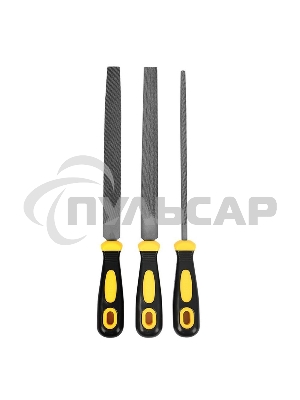 Набор напильников Deli DL352083 3шт инструментальная сталь T12, обрезиненная пластиковая рукоятка