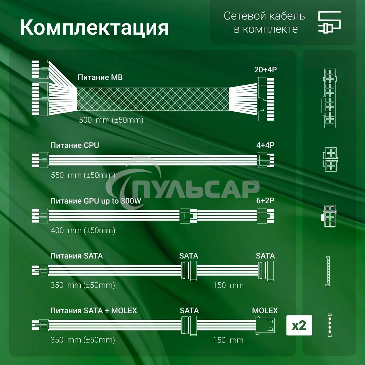 Блок питания Digma DPSU-600W RTL, 600Вт, 120мм, черный