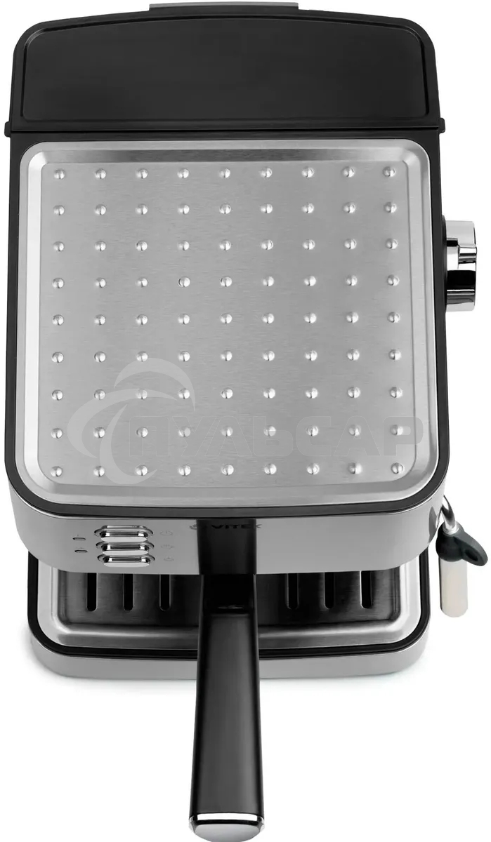 Кофеварка рожковая Vitek VT-1504 серебристый/черный, исп. кофе - молотый, 1.6 л, 850 Вт, 15 бар