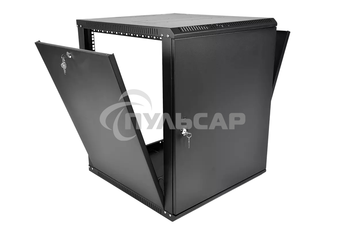 Шкаф телекоммуникационный настенный разборный ЦМО ЭКОНОМ 18U (600 520) дверь металл, черный