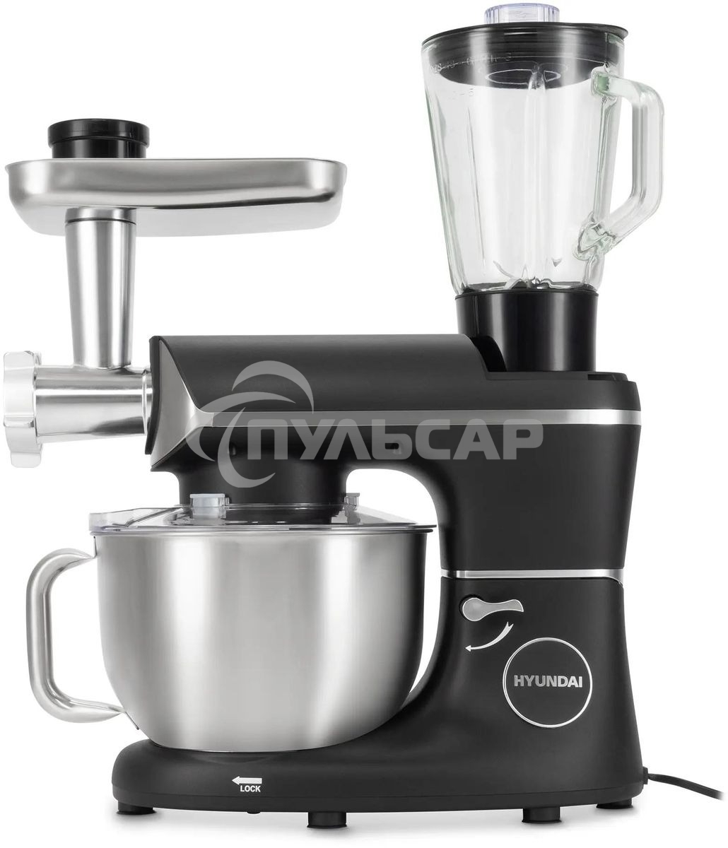 Кухонная машина Hyundai HYM-S8591 планетар.вращ. 1500Вт черный/серебристый