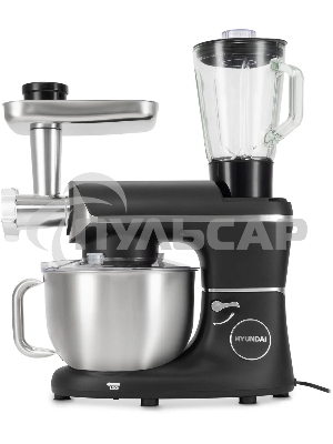 Кухонная машина Hyundai HYM-S8591 планетар.вращ. 1500Вт черный/серебристый