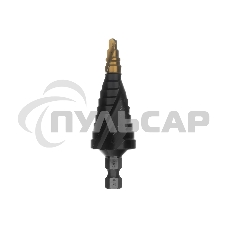 Сверло ступенчатое Denzel 6-8-10-12-14-16-18-20-22-24-26-28-30мм, Р6М5, 6-гр. хвостовик 723604