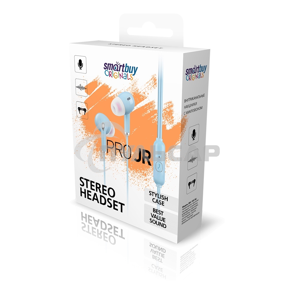 Внутриканальная гарнитура Smartbuy Pro JR, голубая (SBH-105-BU)