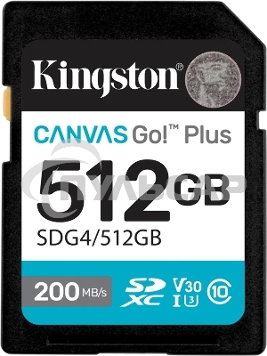 Флеш карта SDXC 512Gb Kingston SDG4/512Gb Canvas Go! Plus w/o adapter