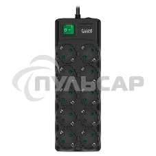 Сетевой фильтр Sven SF-10E-16 5,0 м (10 розеток) черный