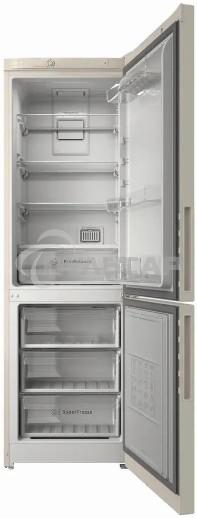 Холодильник Indesit ITR 4180 E бежевый двухкамерный 220/78л морозилка снизу