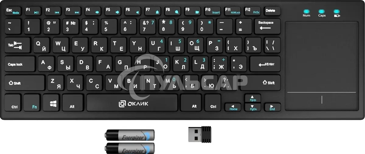 Клавиатура беспроводная Oklick 830ST, USB, Радиоканал, черный
