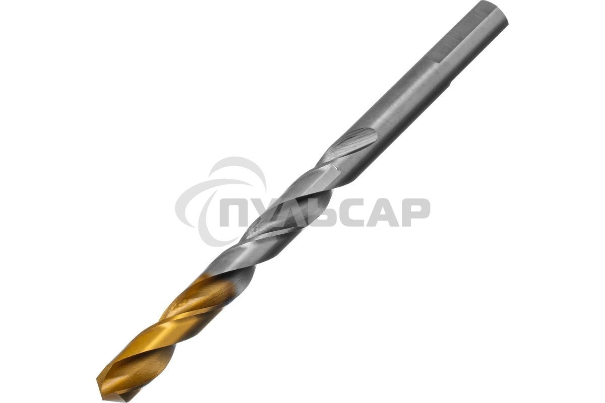 Сверло спиральное по металлу Denzel 9 x 125мм, Р6М5, Golden Tip