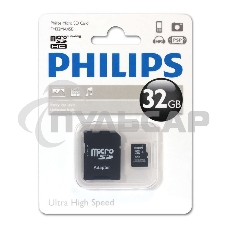 Флеш карта microSD 64Gb PHILIPS microSDHC Class 10 (SD адаптер) Флеш карта microSD 64Gb PHILIPS microSDHC Class 10 (SD адаптер)