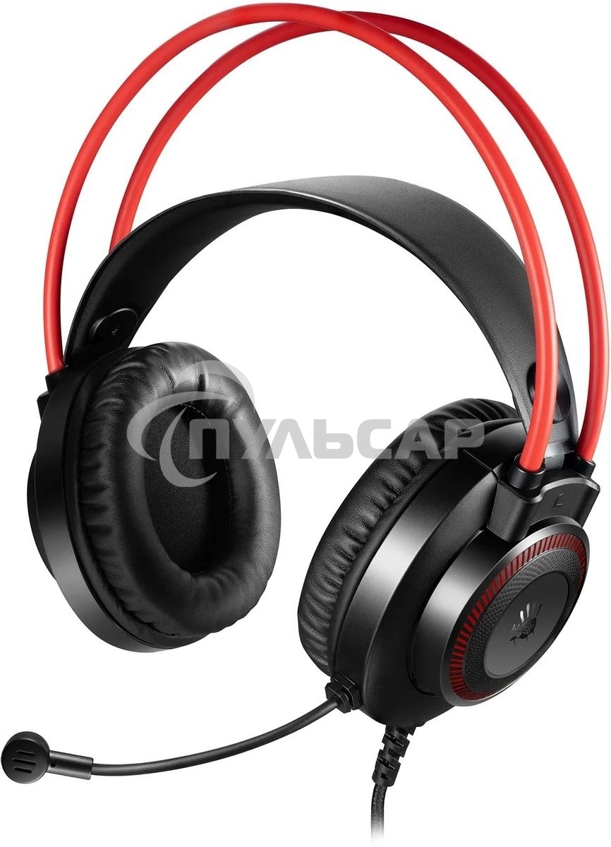 Наушники с микрофоном A4Tech Bloody G200S черный/красный 2м мониторные USB оголовье (G200S USB/ BLACK +RED)