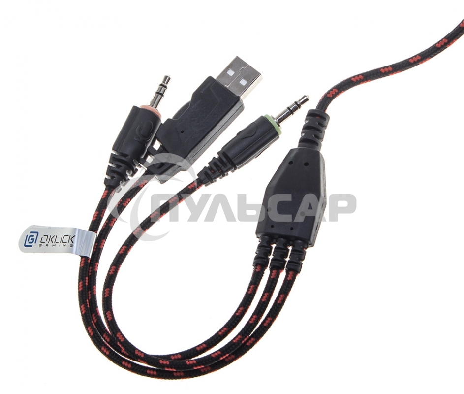 Наушники с микрофоном Oklick HS-L500G черный 2.2м мониторы оголовье