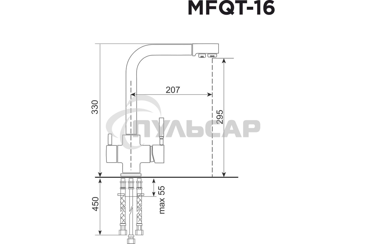 Кухонный смеситель Maunfeld MFQT-16LBG светло-бежевый