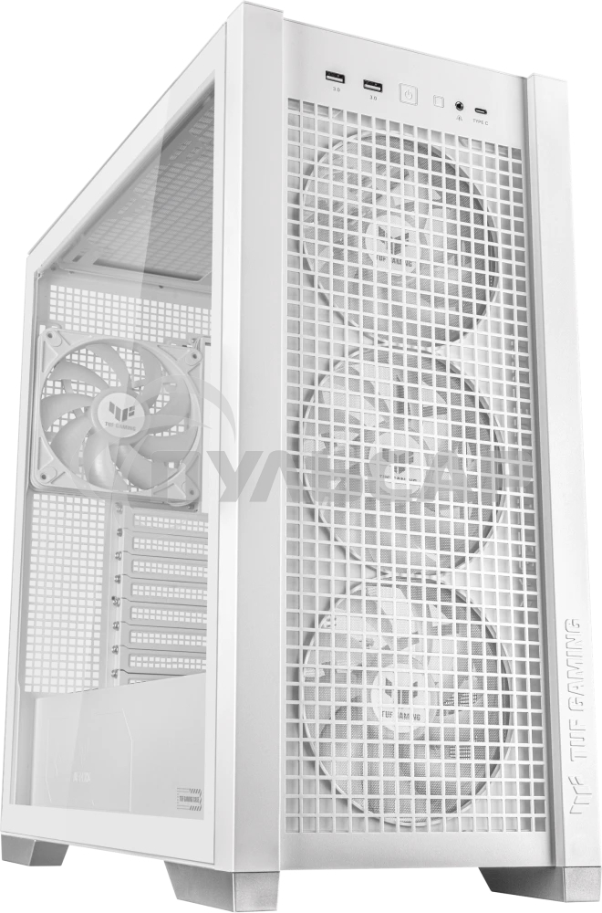 Компьютерный корпус ASUS TUF GAMING GT302 TG ARGB белый/ GT302/ARGB FANS/WHT (90DC00I3-B19000)