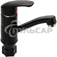 Смеситель для кухонной мойки и раковины BRIMIX 5691 шаровый, с поворотным изливом 15 см, из высокопрочного АБС пластика, черный