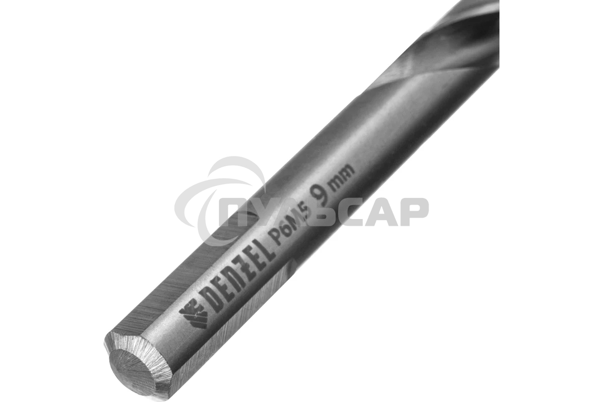 Сверло спиральное по металлу Denzel 9 x 125мм, Р6М5, Golden Tip