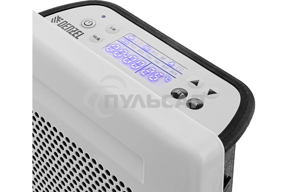 Конвектор гибридный Denzel HybridX-1500 белый, 1500 Вт, 25 м2, термостат, дисплей