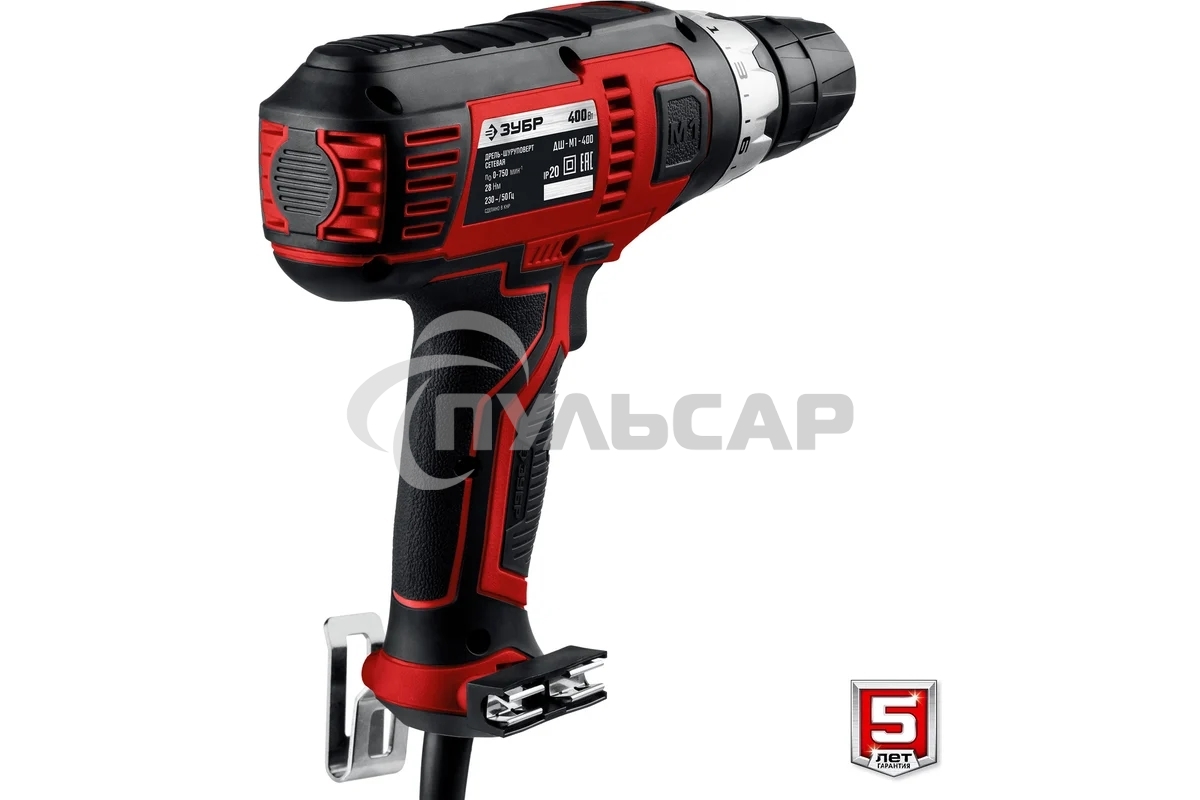 Дрель-шуруповерт ЗУБР ДШ-М1-400, Сетевая, 400Вт