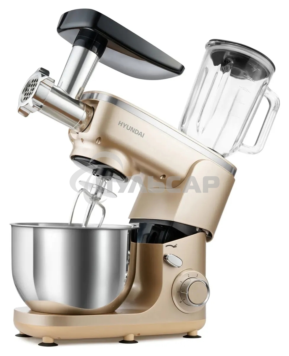 Кухонная машина Hyundai HYM-S7451 планетар.вращ. 1400Вт золотистый