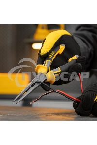 Длинногубцы прямые Denzel 205 мм, трехкомпонентные рукоятки