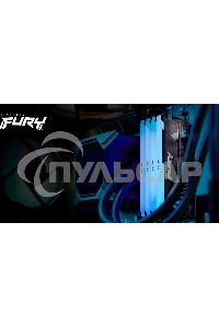 Оперативная память Kingston Fury Beast, DDR4, 16Gb (2x8Gb), 3600MHz, CL17, DIMM, с радиаторами, RGB, черный