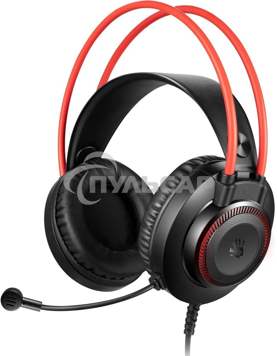 Наушники с микрофоном A4Tech Bloody G200S черный/красный 2м мониторные USB оголовье (G200S USB/ BLACK +RED)