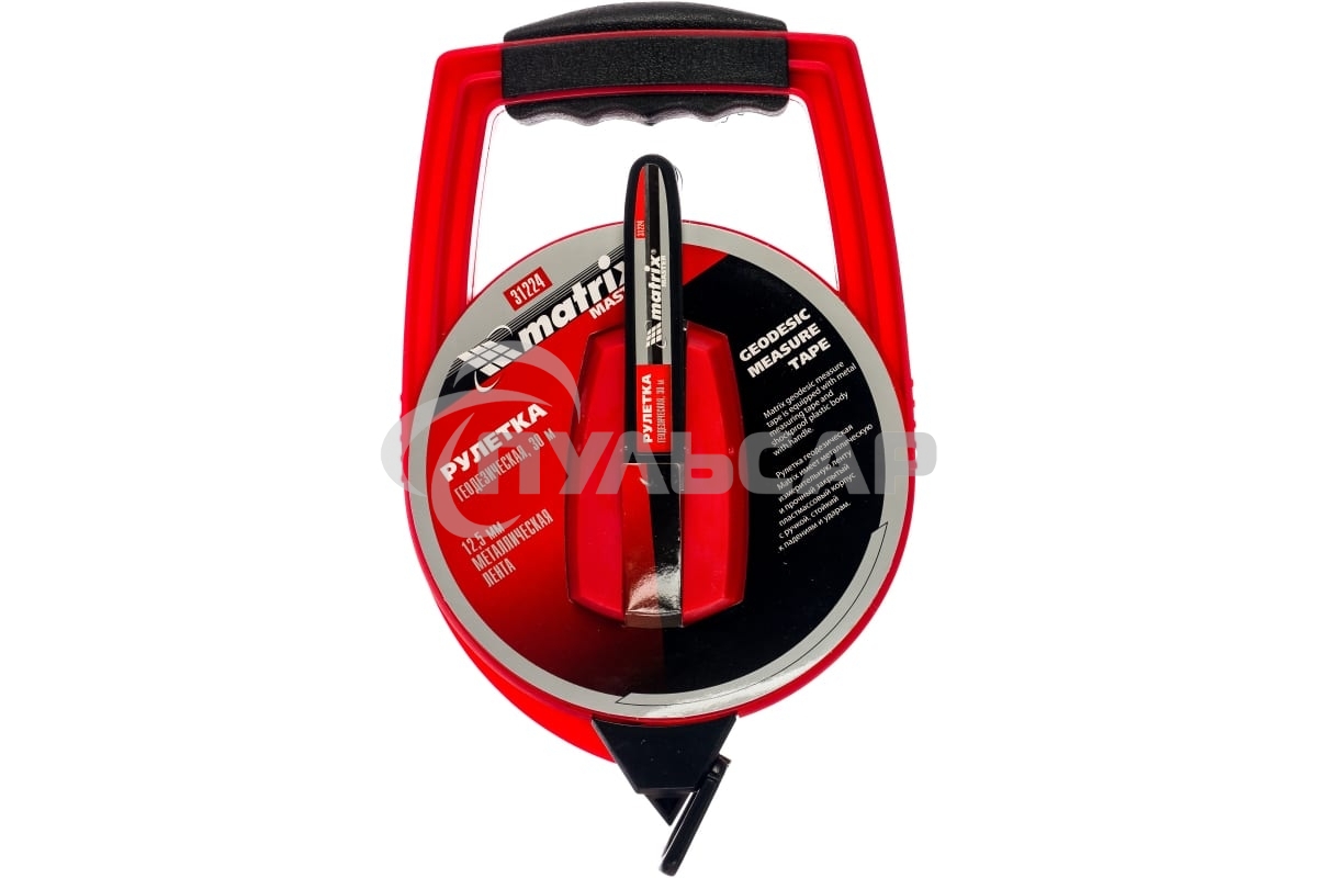 Рулетка геодезическая Matrix 30 м х 12,5 мм, металлическая лента, закрытый корпус