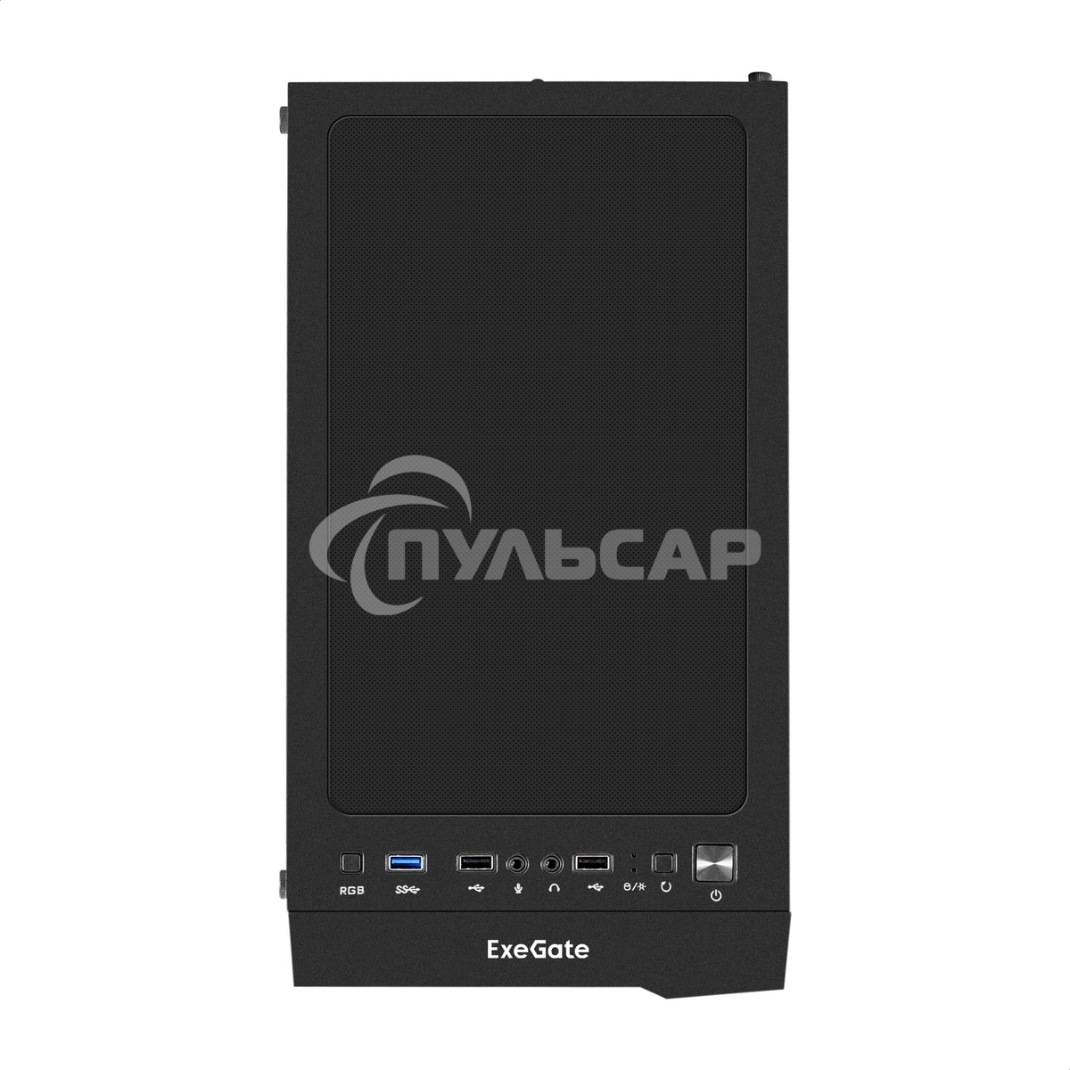 Компьютерный корпус Miditower ExeGate EVO-9211 (ATX, без БП, с окном, 2*USB+1*USB 3.0, HD аудио, черный, 1 вент. с RGB подсветкой)
