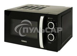 Микроволновая печь Galanz MOG-2009MB черный, 20 л, 700 Вт, переключатели - поворотный механизм