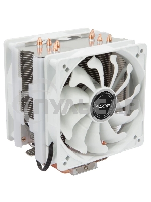 Кулер для процессора Alseye S120D-W белый, 120 мм, алюминий/медь, 1700 об/мин, 38.8 дБ, 4 pin, 135 Вт, 153 мм