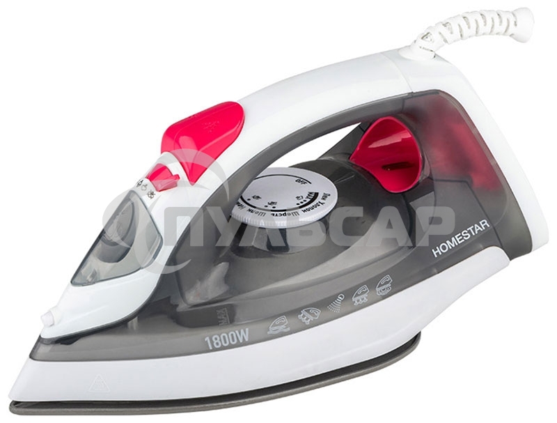 Утюг HomeStar HS-4012 серый (1800Вт, пар, спрей, паровой удар, самоочистка, керам.подошва)