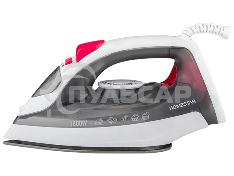 Утюг HomeStar HS-4012 серый (1800Вт, пар, спрей, паровой удар, самоочистка, керам.подошва)