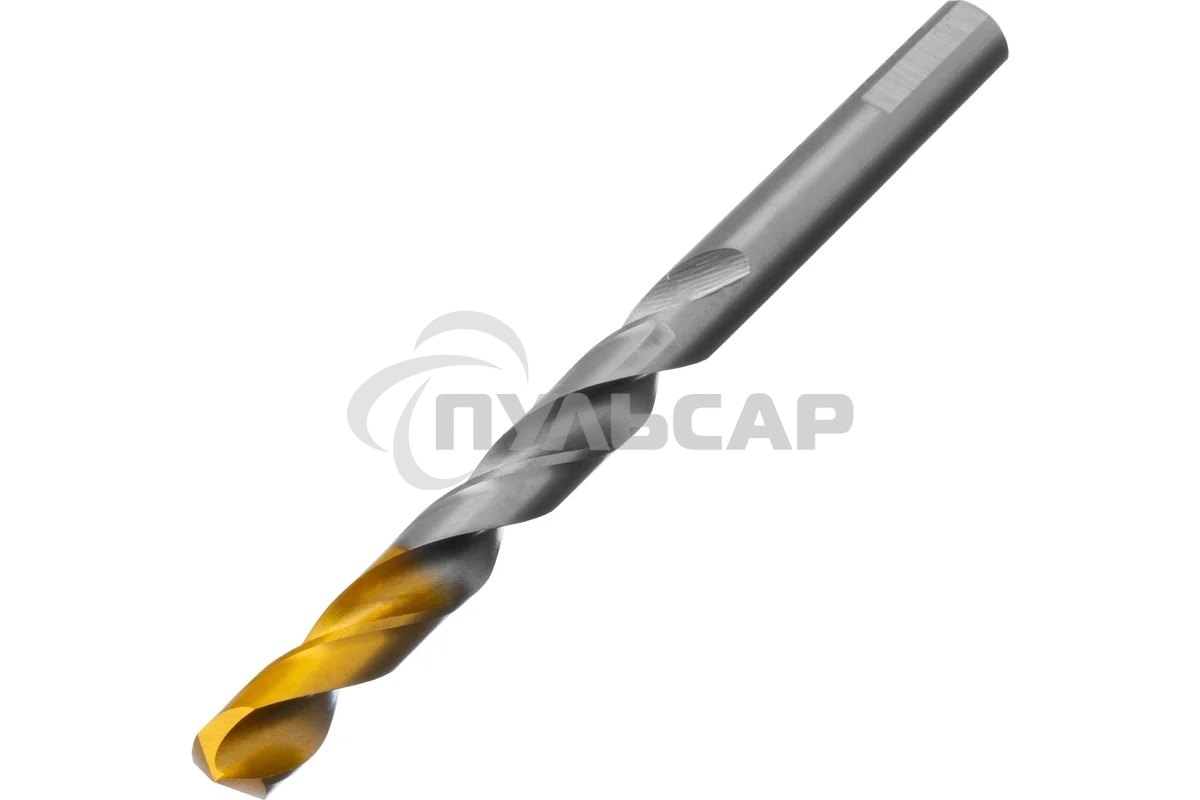 Сверло спиральное по металлу Denzel 10 x 133 мм, Р6М5, Golden Tip