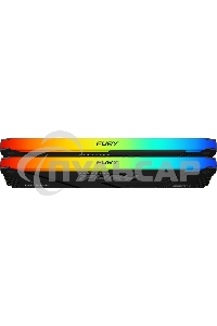 Оперативная память Kingston Fury Beast, DDR4, 16Gb (2x8Gb), 3600MHz, CL17, DIMM, с радиаторами, RGB, черный