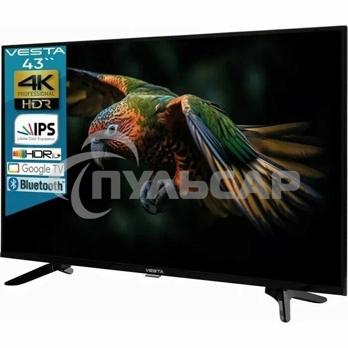 Телевизор Vesta 43'' 43V3500 черный UHD GoogleTV 2/16Gb