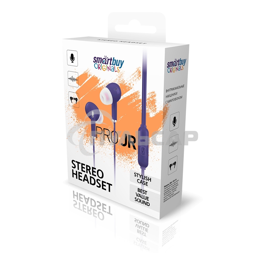 Внутриканальная гарнитура Smartbuy Pro JR, фиолетовая (SBH-105-VI)