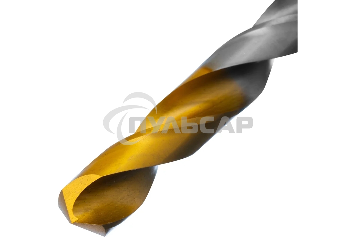 Сверло спиральное по металлу Denzel 10 x 133 мм, Р6М5, Golden Tip