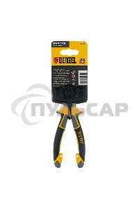 Длинногубцы прямые Denzel 205 мм, трехкомпонентные рукоятки