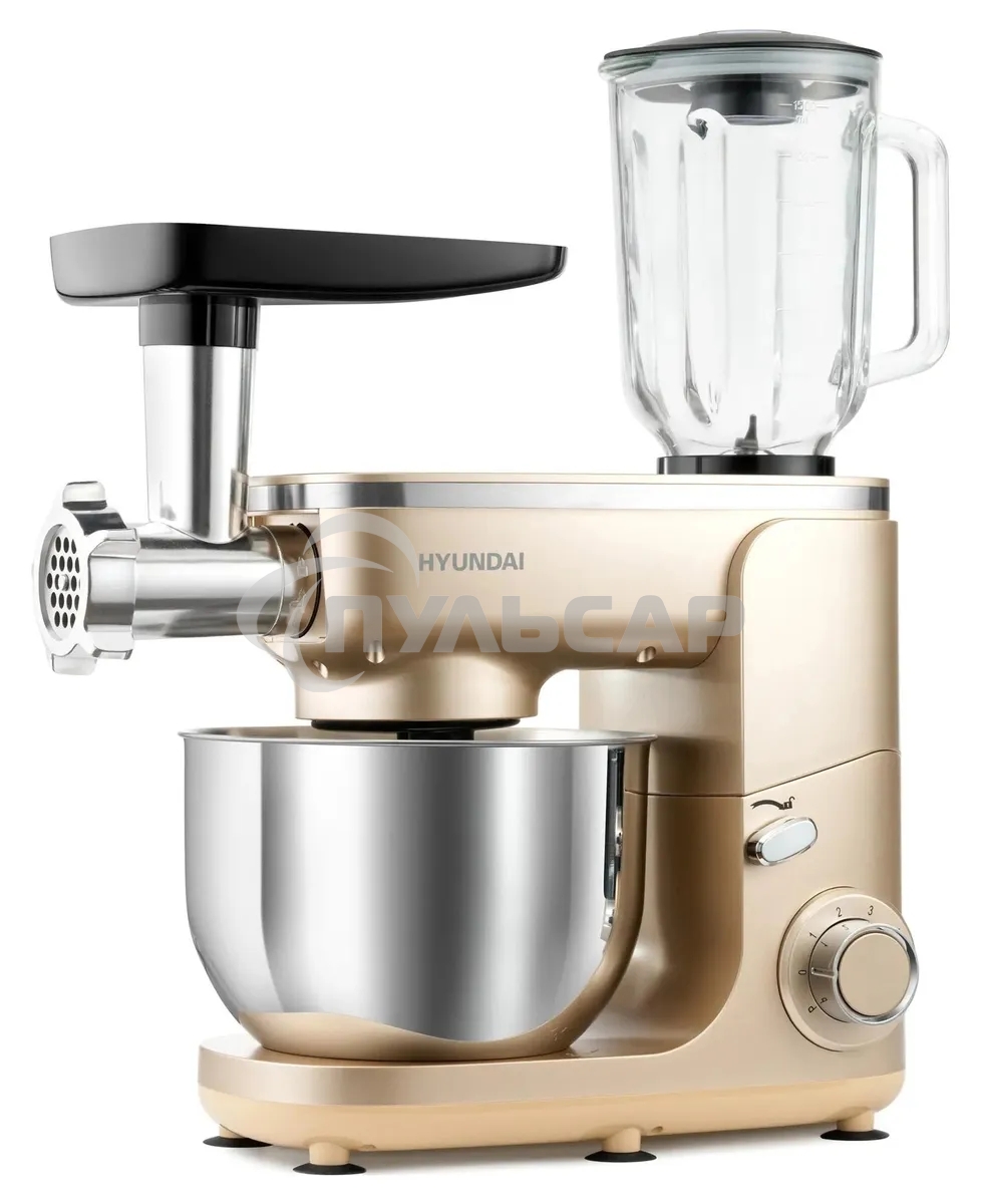 Кухонная машина Hyundai HYM-S7451 планетар.вращ. 1400Вт золотистый