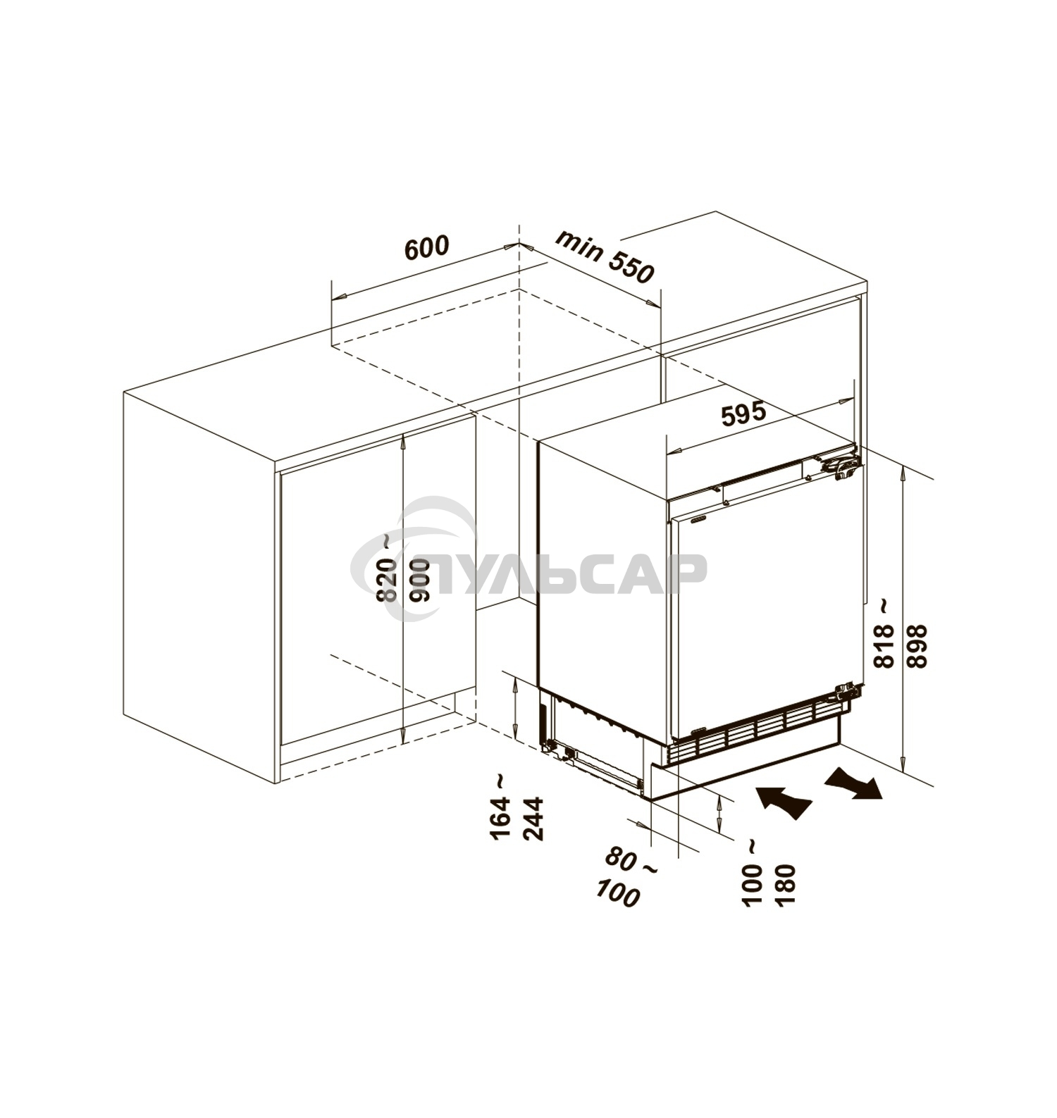 Морозильный шкаф LEX FBI 101 DF встраиваемый