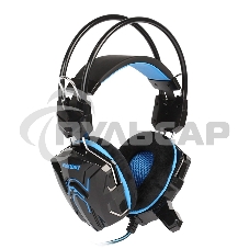 Игровая гарнитура RUSH COBRA, динамики 40мм, велюровые амбушюры, черный/синий (SBHG-1000)