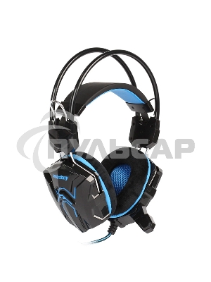 Игровая гарнитура RUSH COBRA, динамики 40мм, велюровые амбушюры, черный/синий (SBHG-1000)