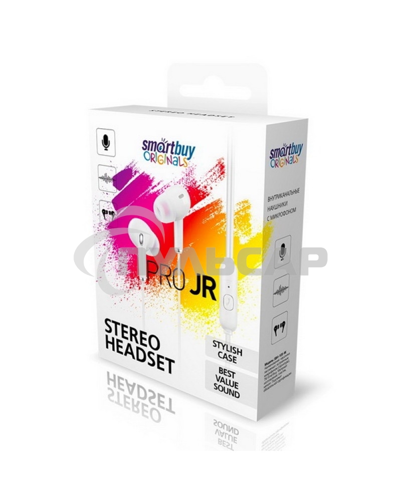 Внутриканальная гарнитура Smartbuy Pro JR, белая (SBH-105-W)