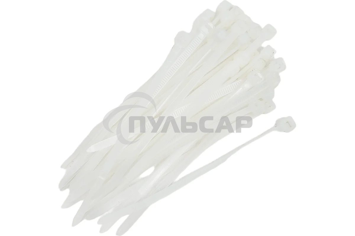 Хомут-стяжка кабельная нейлоновая Rexant 100 x3,6 мм, белая, упаковка 100 шт.