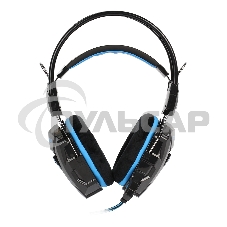 Игровая гарнитура RUSH COBRA, динамики 40мм, велюровые амбушюры, черный/синий (SBHG-1000)