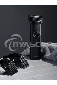 Машинка для стрижки волос, триммер с 3 насадками Tuvio HC-DA3BL, черный