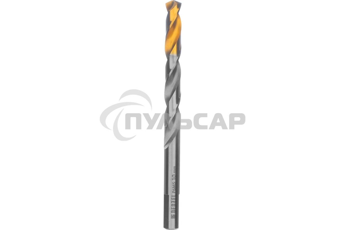 Сверло спиральное по металлу Denzel 10 x 133 мм, Р6М5, Golden Tip